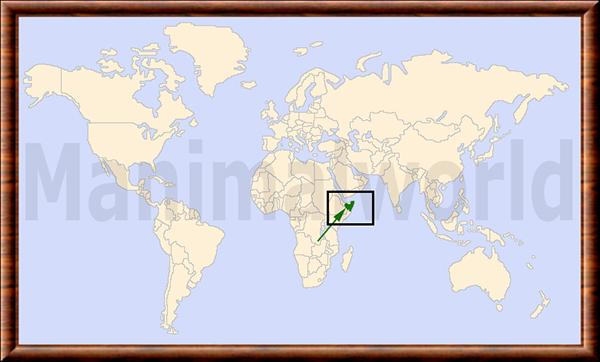 Carte de répartition du tahr d'Arabie Arabitragus jayakari distribution