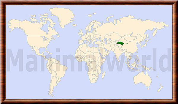 Carte de répartition du yak sauvage Bos mutus distribution