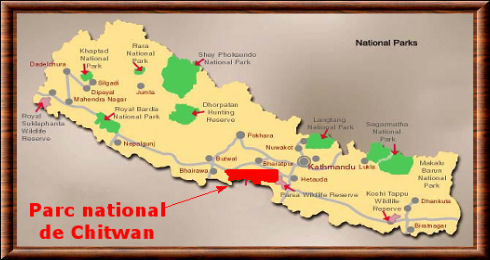 Parc national de Chitwan carte