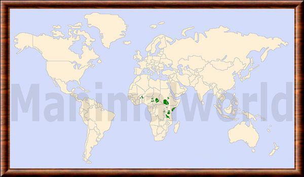 Carte de répartition du topi Damaliscus lunatus distribution